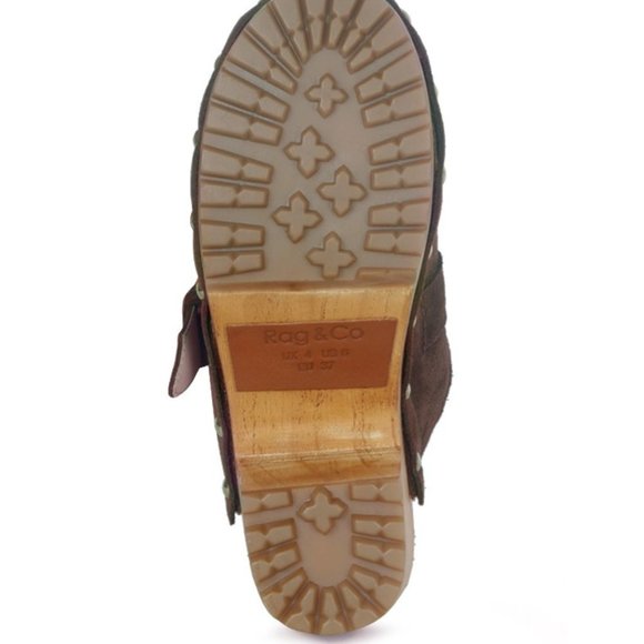 PRUNUS BUCKLED SUEDE ROUND TOE MULE CLOGS Leopard - Picture 7 of 7